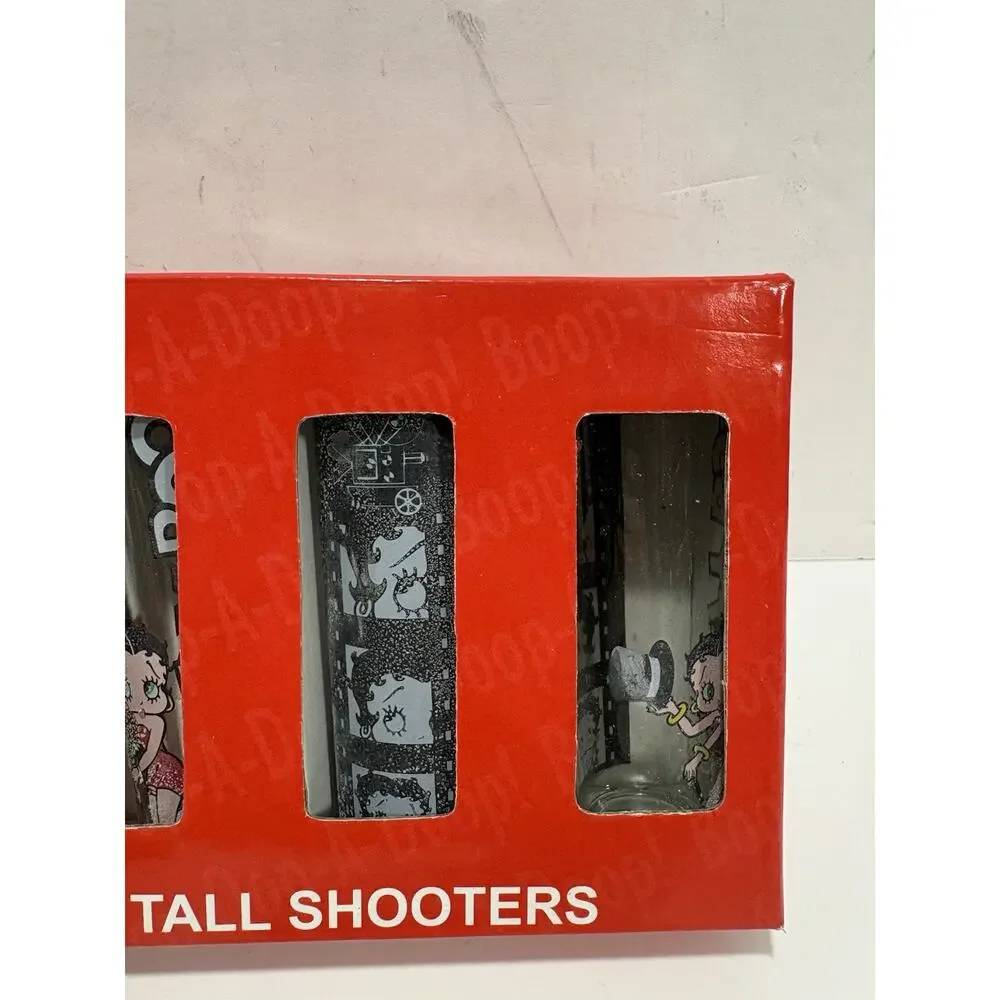 Retro BETTY BOOP‎ 2 FL Oz FLARED SHOOTERS GLASS SET OF 4